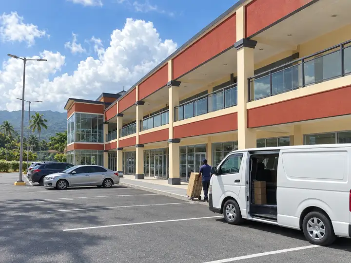 A delivery van making a drop-off