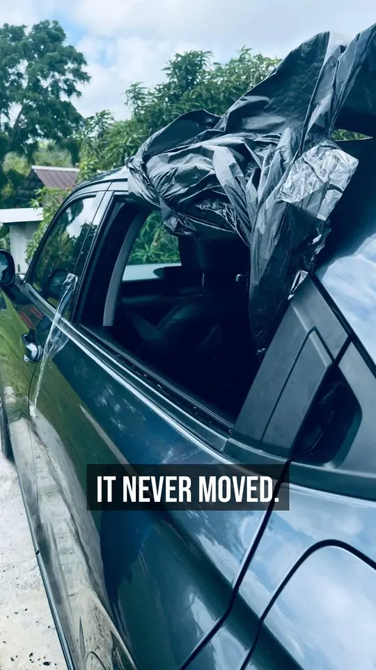 The vehicle the next morning, still where its owner left it